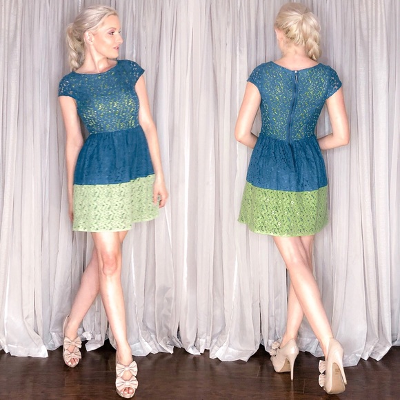 kenzie Dresses & Skirts - Kenzie Green Teal Lace Skater Sundress